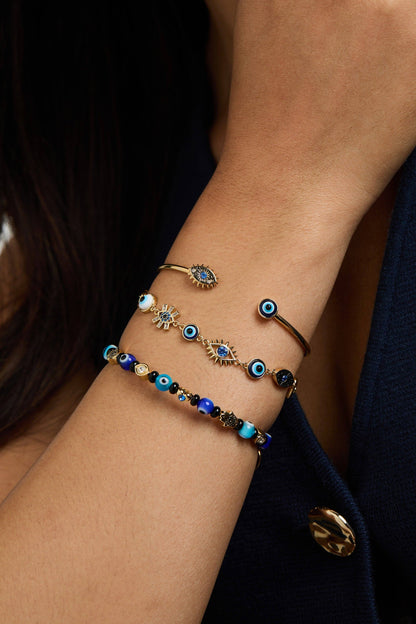 Evil Eye Linear Bracelet: Gold