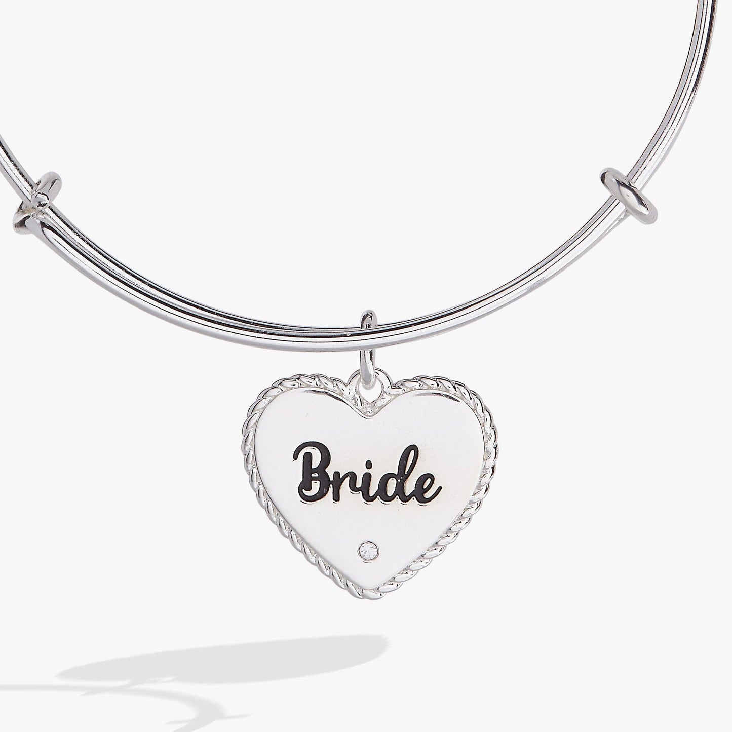 Bride Heart Bangle: Silver