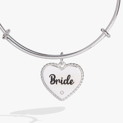 Bride Heart Bangle: Silver
