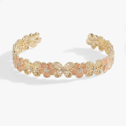 Filigree Butterfly Cuff Bracelet: Gold