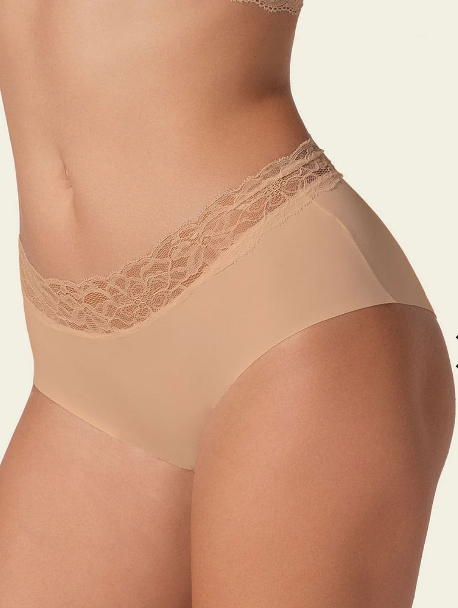 Ultra Light Lace Trim Hipster Panty