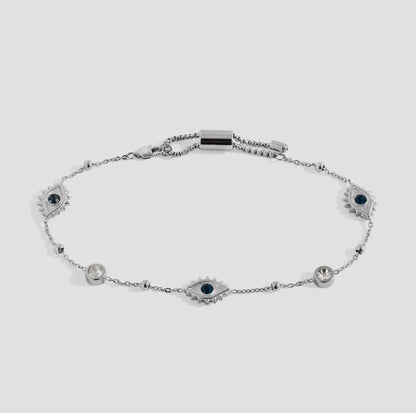Evil Eye Satellite Chain Inline Bracelet