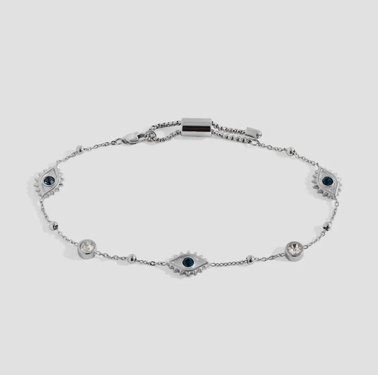 Evil Eye Satellite Chain Inline Bracelet