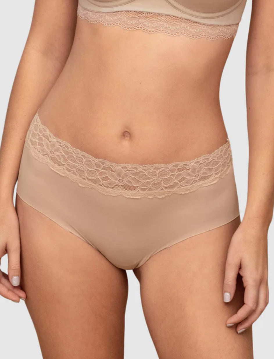 Ultra Light Lace Trim Hipster Panty