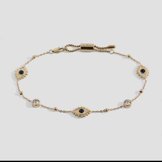 Evil Eye Satellite Chain Inline Bracelet