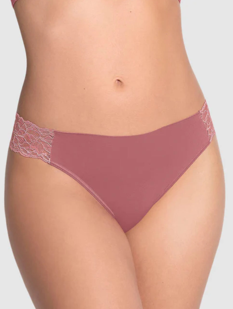 Leonisa Lace Side Seamless Thong Panty