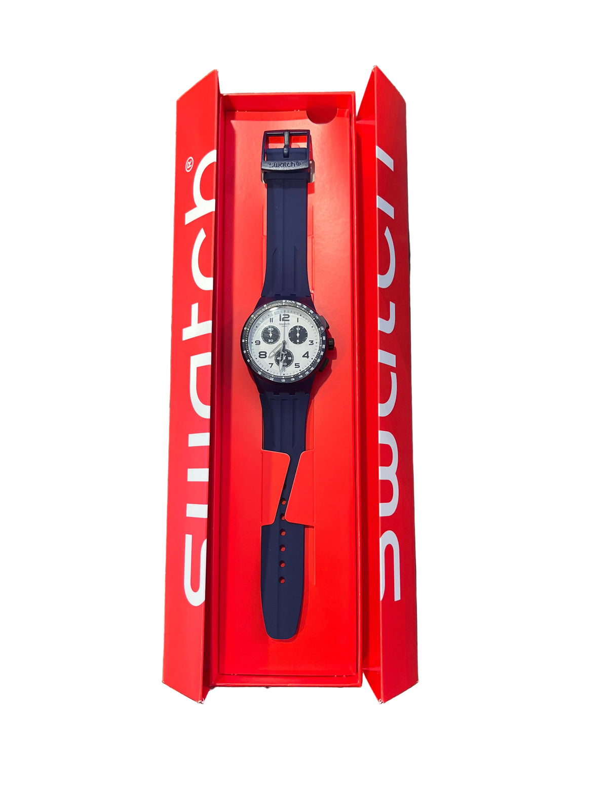 Swatch panda dial chronograph in original box