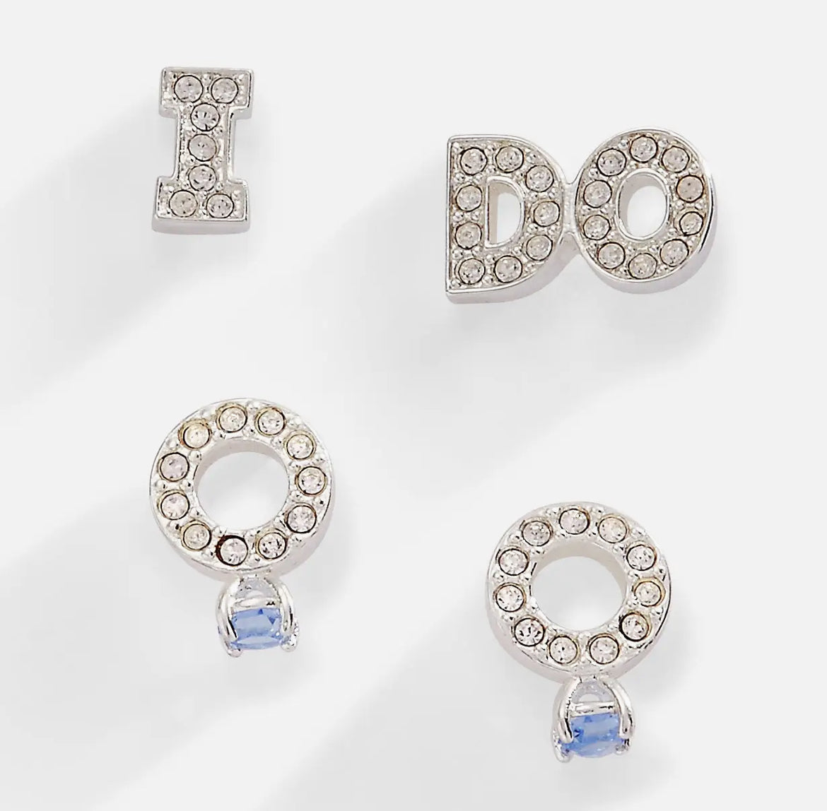 Bridal “I Do” Duo Stud Earring Set