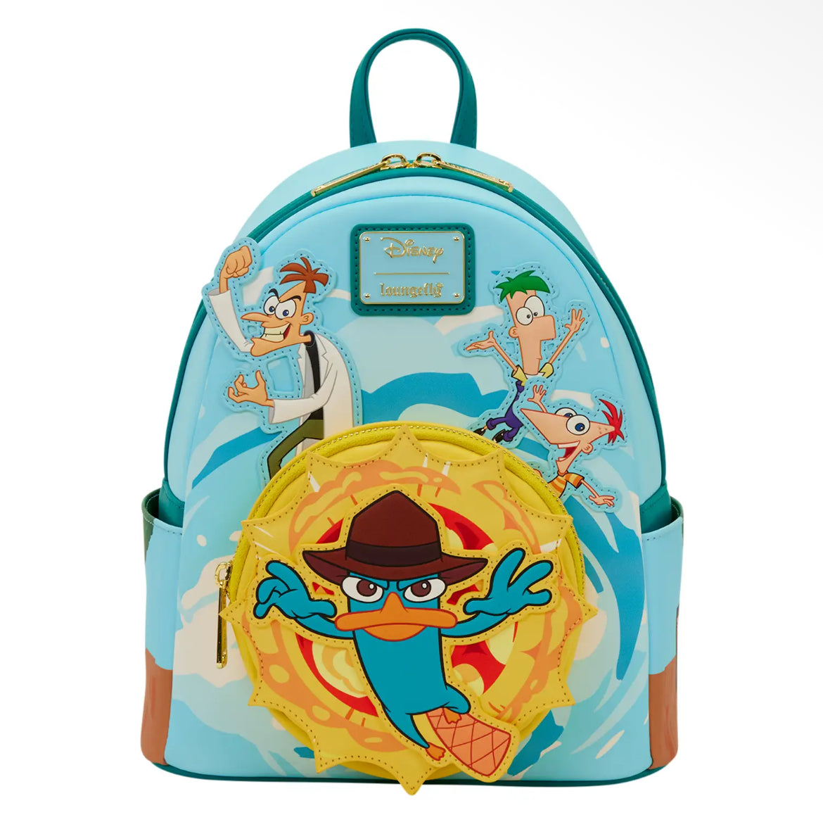 Bring the unforgettable adventures of Phineas and Ferb everywhere you go with this officially licensed Loungefly Disney mini backpack!