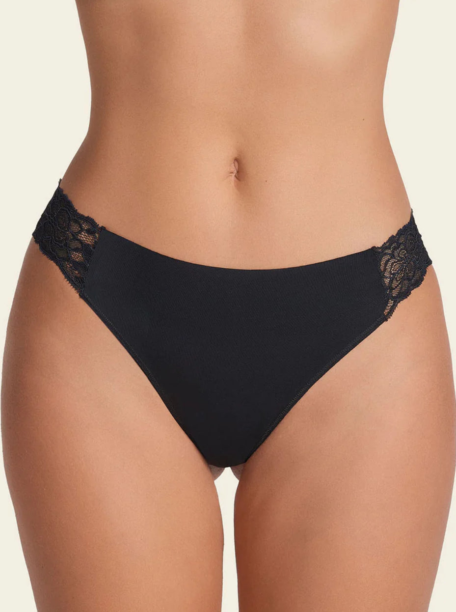 Leonisa Lace Side Seamless Thong Panty