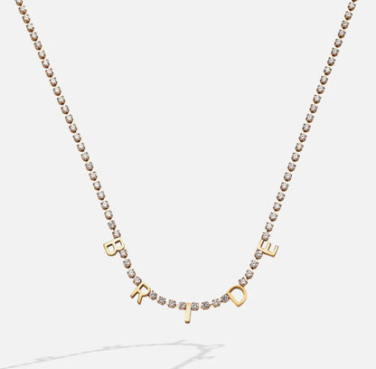 Bride” Crystal Tennis Necklace