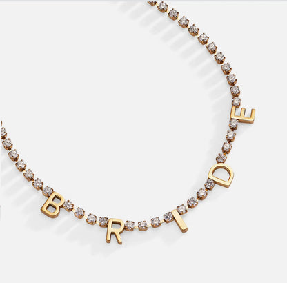 Bride” Crystal Tennis Necklace