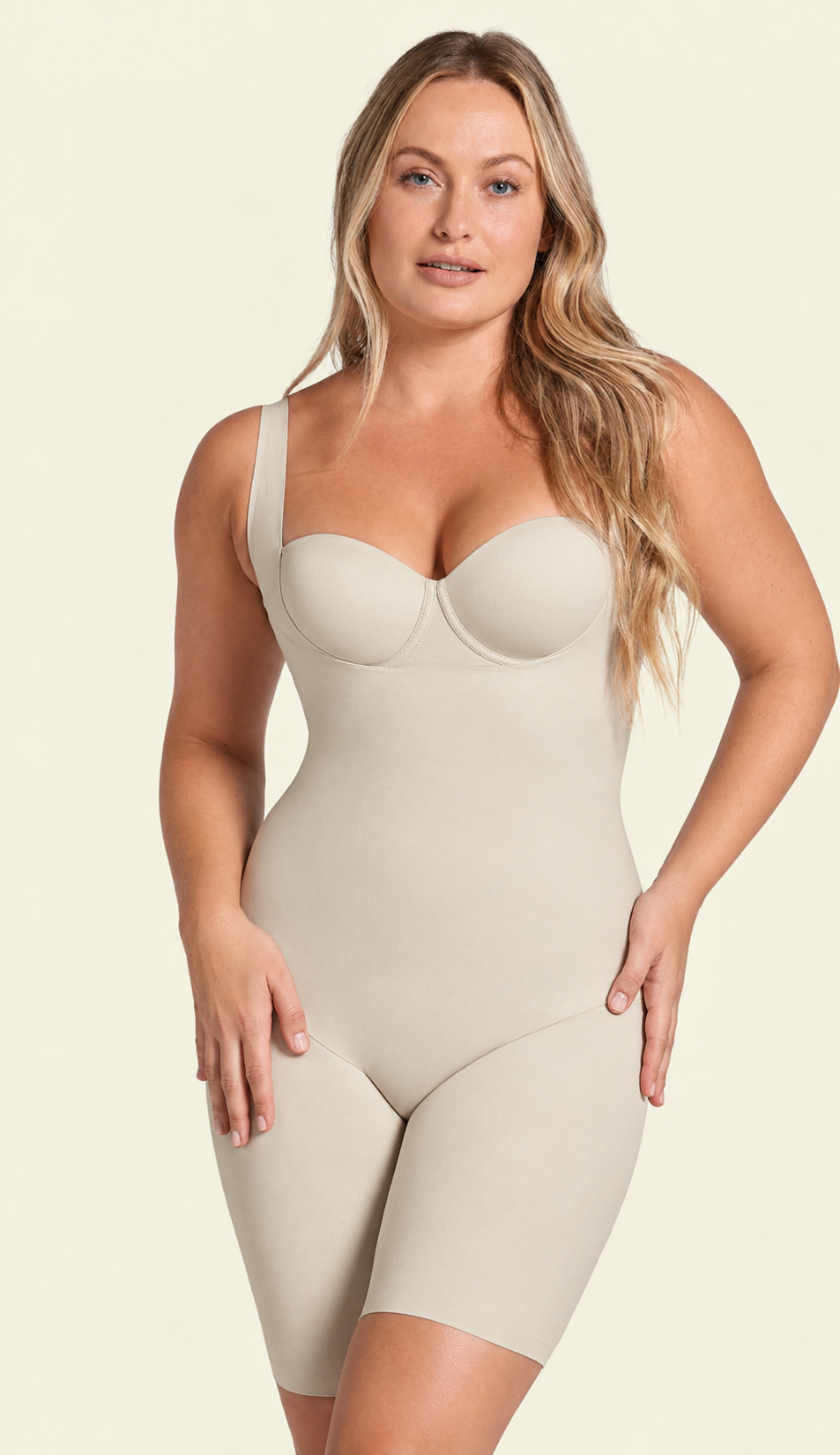Leonisa Undetectable Step-In Mid-Thigh Body Shaper - on model