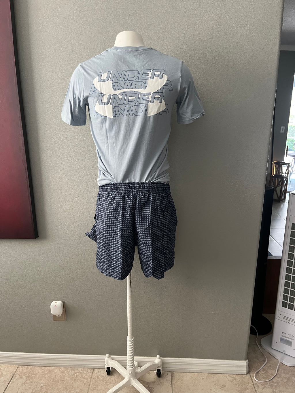 Leo Men's Blue Print Swim Trunks