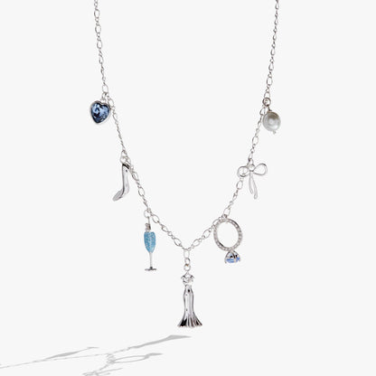 Bridal Multi-Charm Necklace: Silver