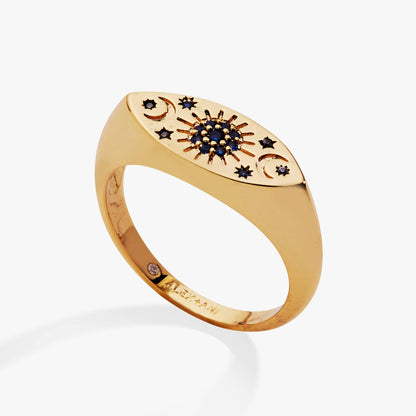 Evil Eye Signet Ring: Gold