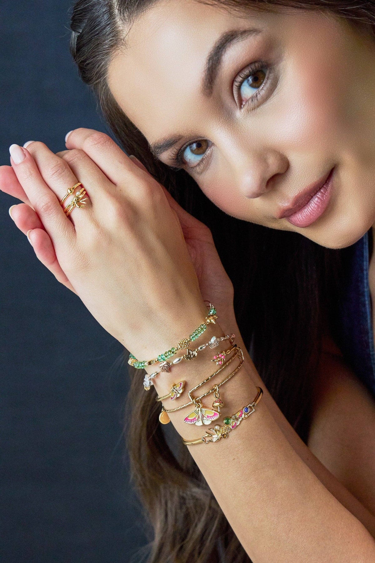 Woodland Gemstone Tension Cuff: Gold by Alex and Ani - alternate view 7