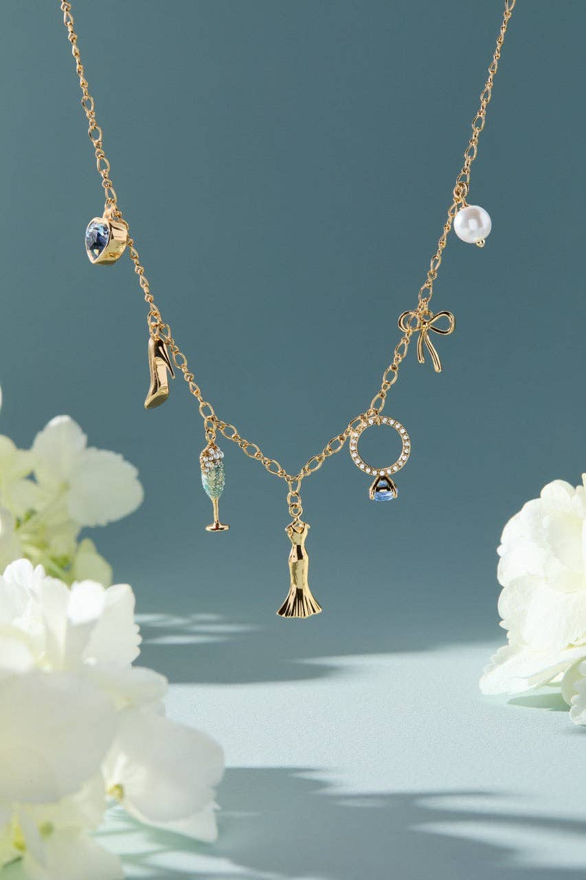 Bridal Multi-Charm Necklace: Silver