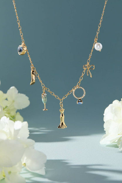 Bridal Multi-Charm Necklace: Silver