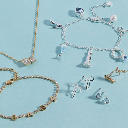 Bridal Multi-Charm Bracelet: Silver