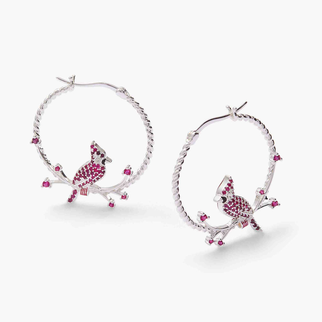 Cardinal Reversible Hoop Earrings: Silver