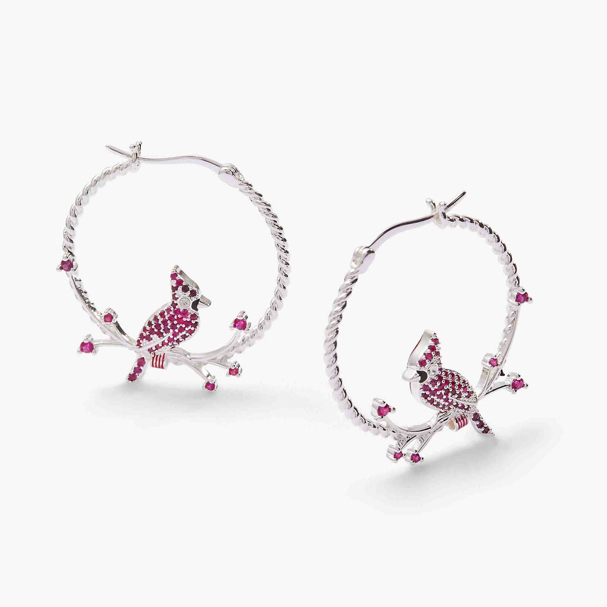 Cardinal Reversible Hoop Earrings: Silver