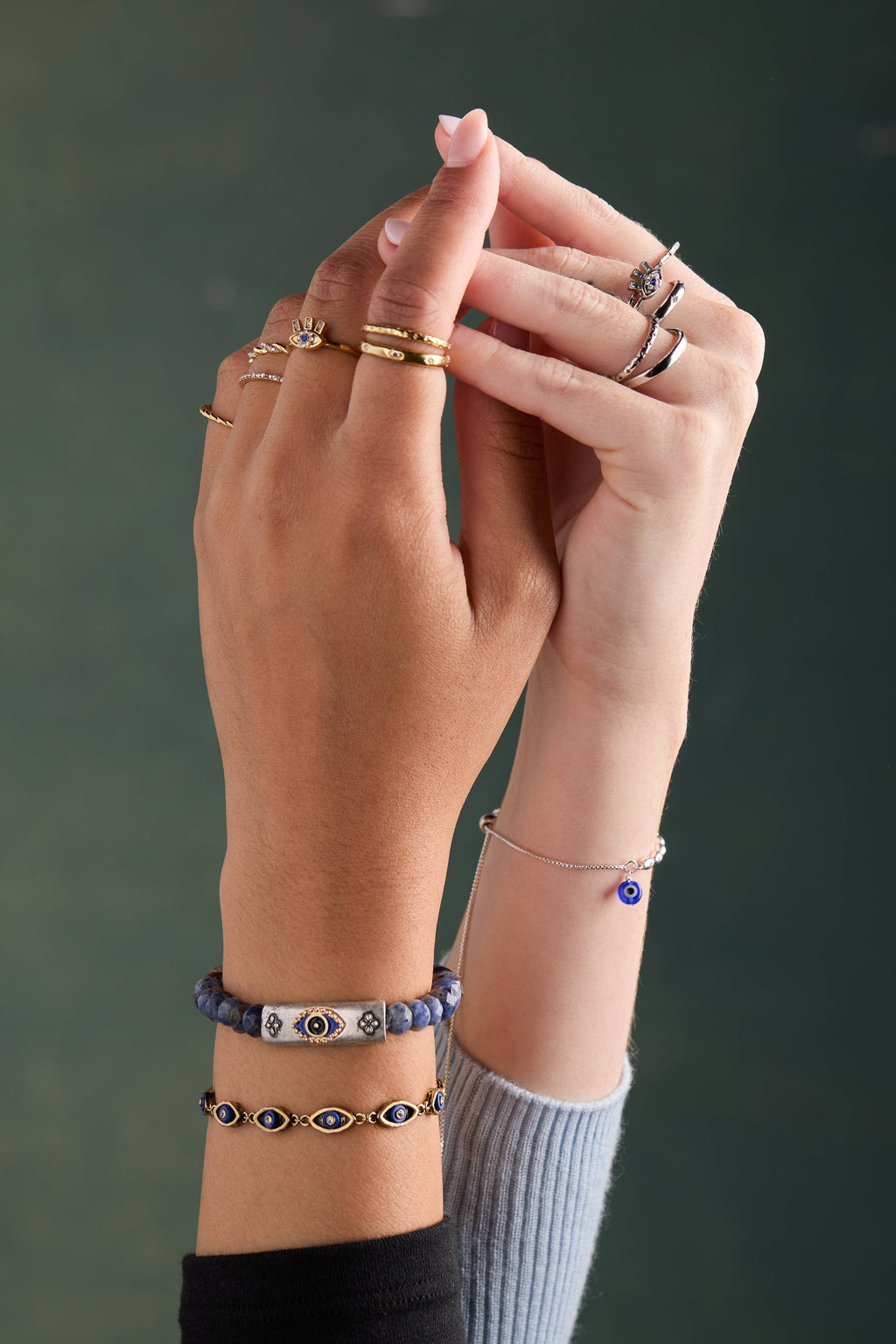 Evil Eye Pull Chain Bracelet: Sterling Silver by Alex and Ani - alternate view 3