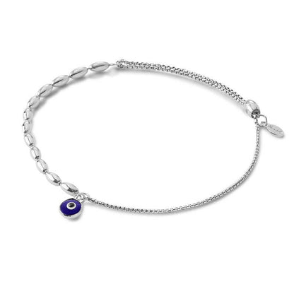 Evil Eye Pull Chain Bracelet: Sterling Silver