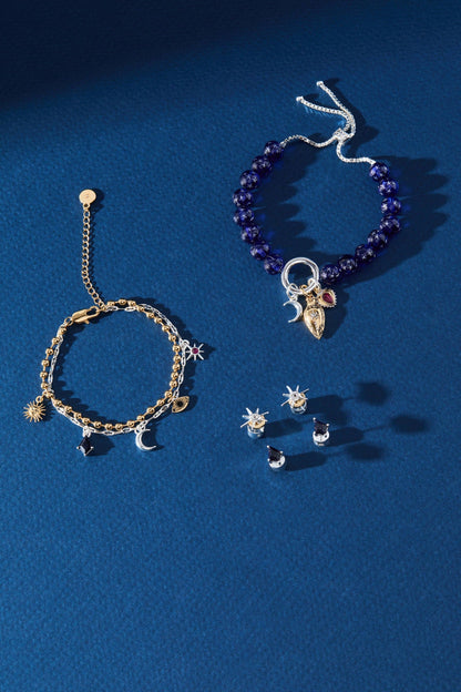 Moon Magic Celestial Earring Set of 2: Two Tone