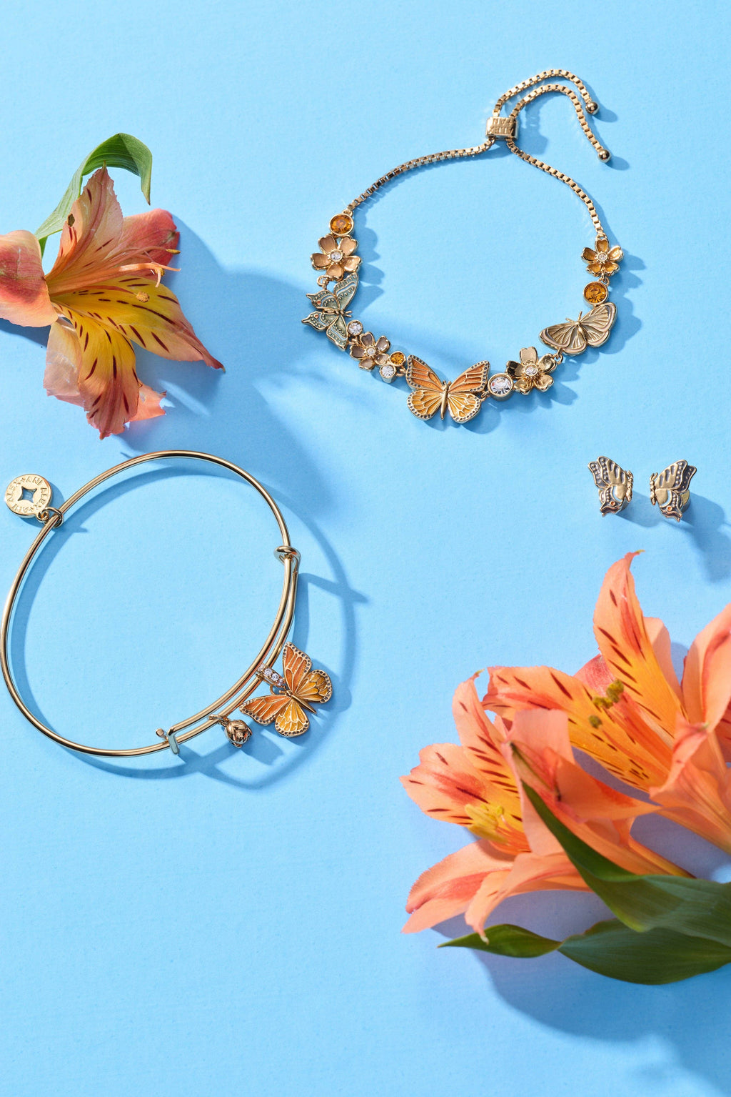 New York Botanical Garden® Butterfly Inline Bolo Bracelet: Gold