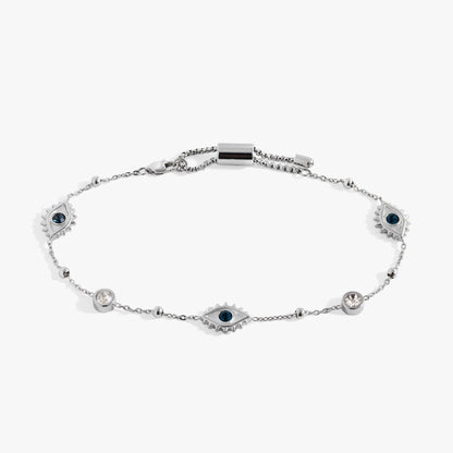 Evil Eye Crystal Anklet: Stainless Steel Gold
