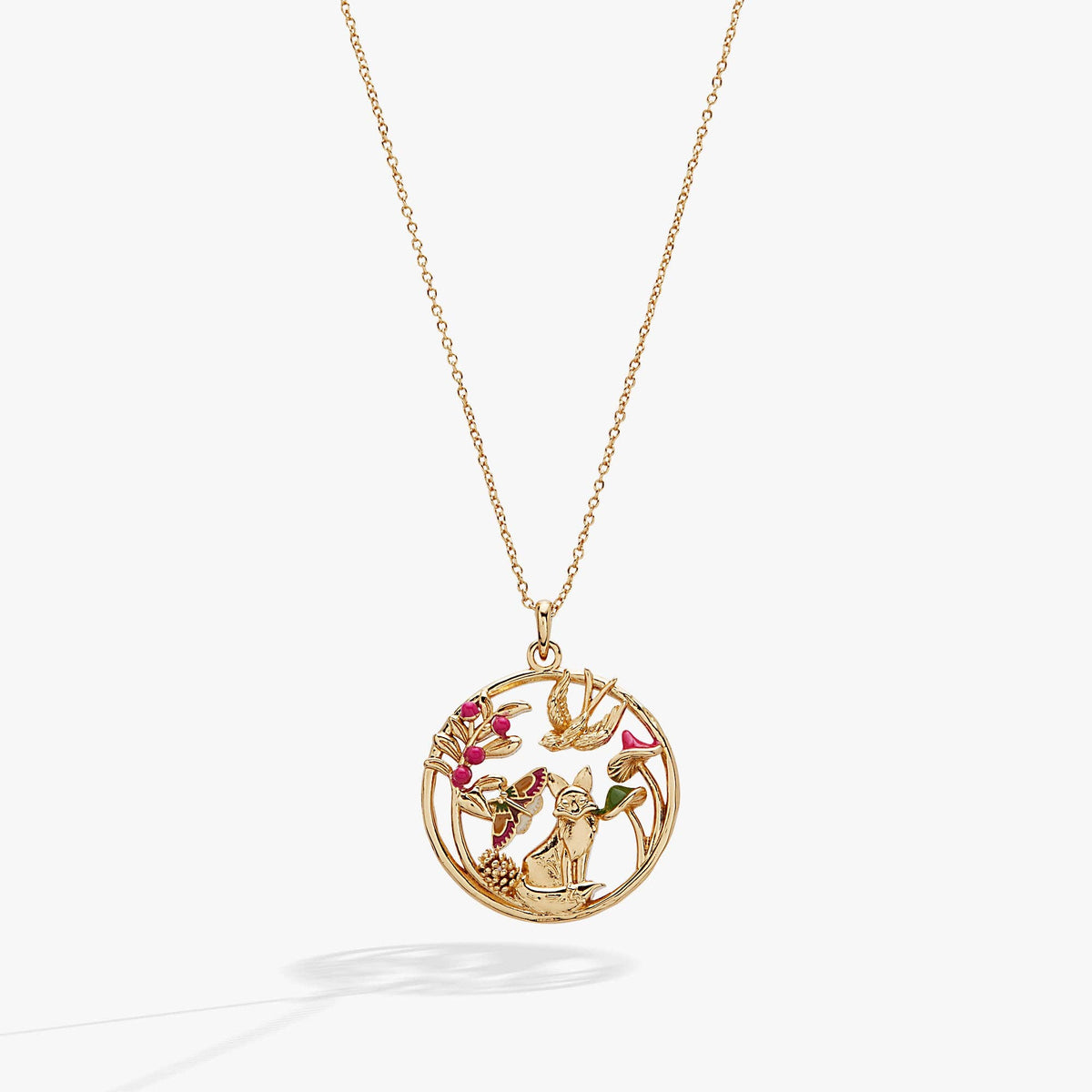 Woodland Pendant Necklace: Gold