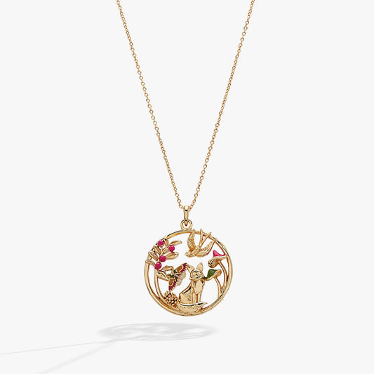 Woodland Pendant Necklace: Gold