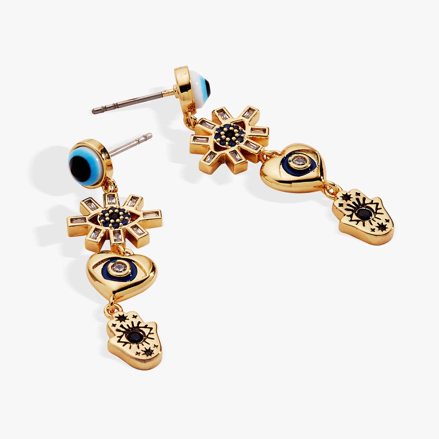 Evil Eye Linear Earring: Gold