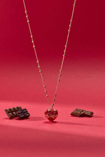 Box of Chocolate Locket Necklace: Gold