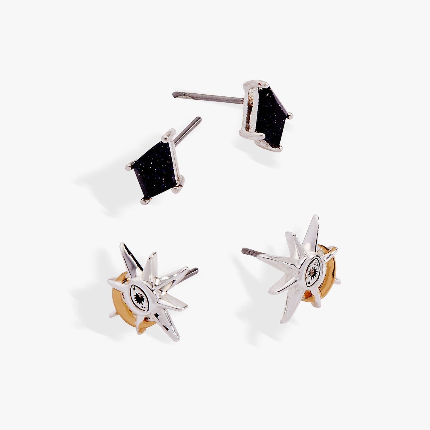 Moon Magic Celestial Earring Set of 2: Two Tone