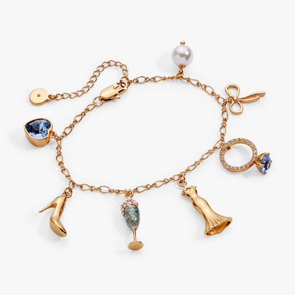 Bridal Multi-Charm Bracelet: Silver