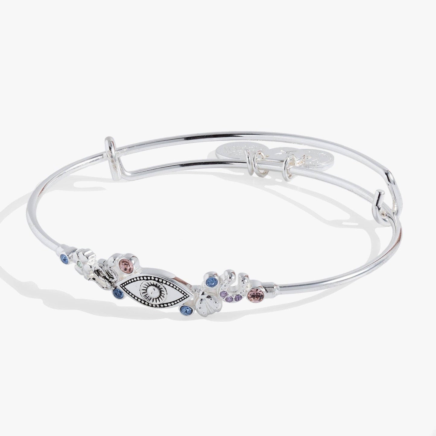 Evil Eye Inline Bangle: Silver