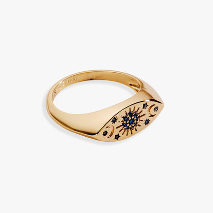 Evil Eye Signet Ring: Gold