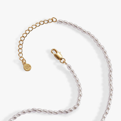 Moonlight Beach Pearl Charm Necklace: Gold