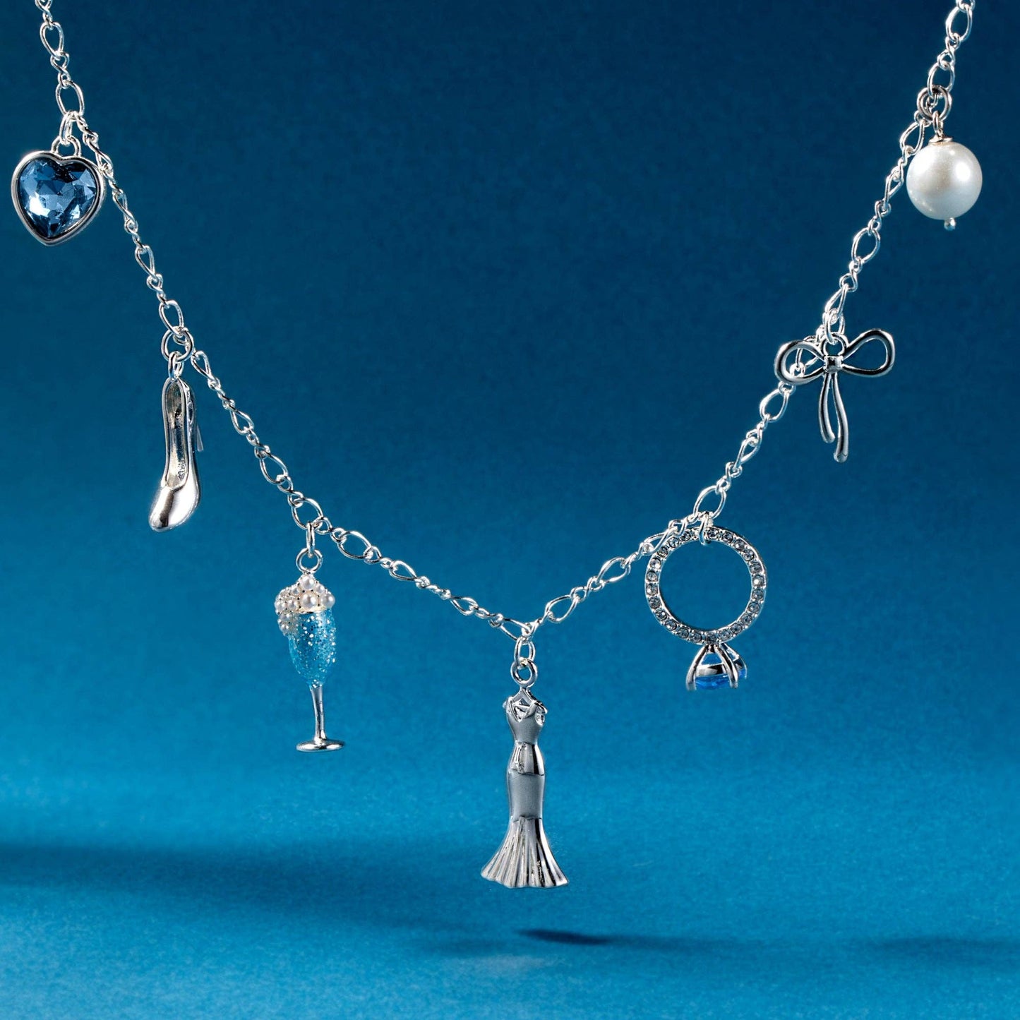 Bridal Multi-Charm Necklace: Silver