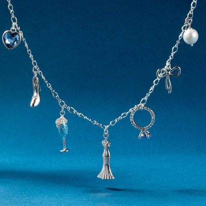 Bridal Multi-Charm Necklace: Silver